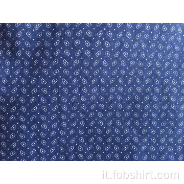 Camicia a maniche corte con stampa blu scuro